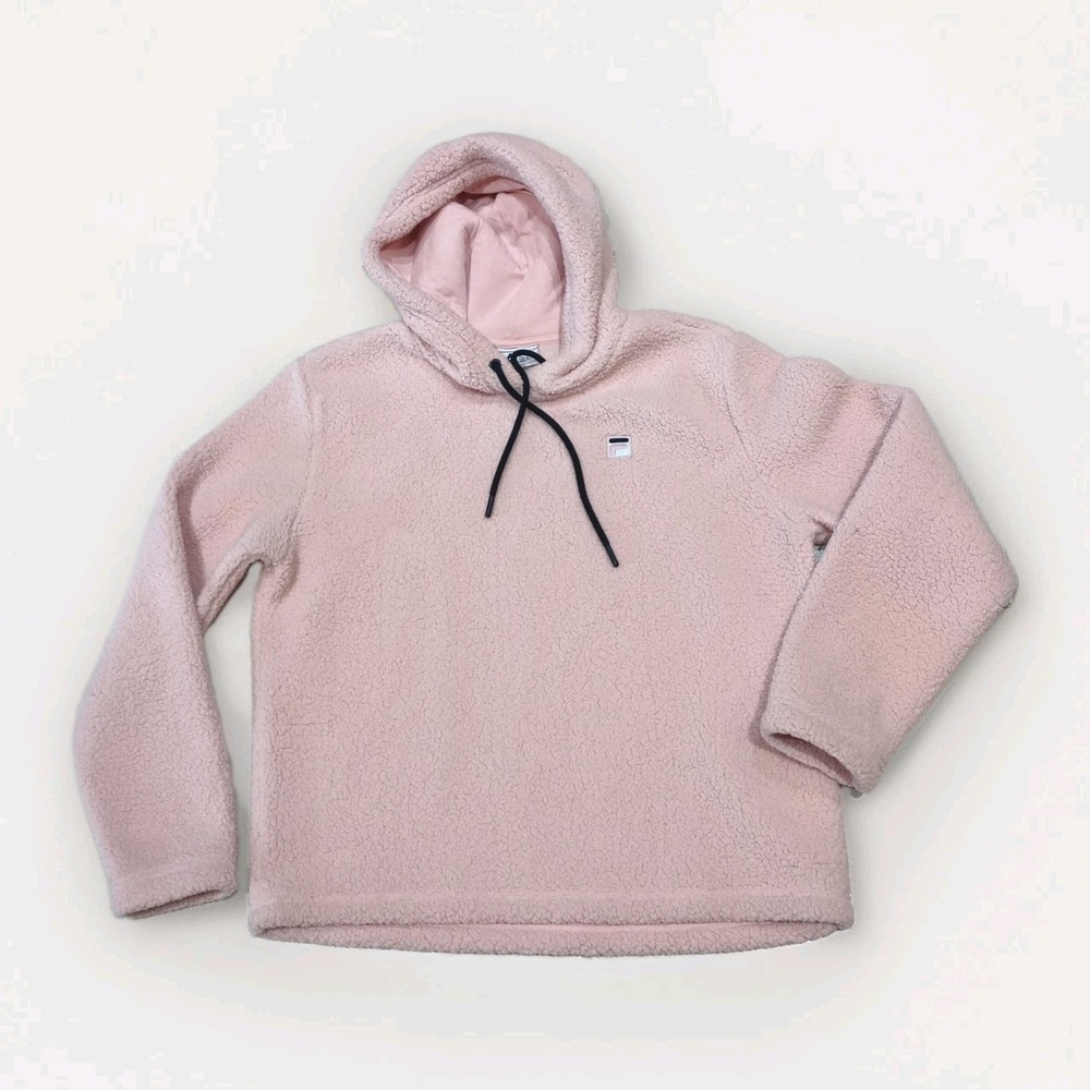 Fila Women's Josephine Sherpa Crop Pullover Hoodie Size Small